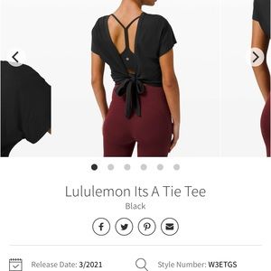 Lululemon It’s A Tie Tee size 4